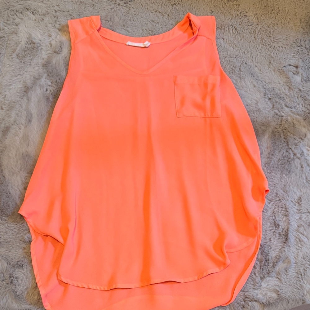 Lush Vibrant Coral Tank Top